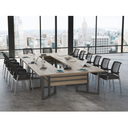 Krzesła Vienna (18 szt ) Stół konferencyjny 414x200cm Twist H18 na 18 osób